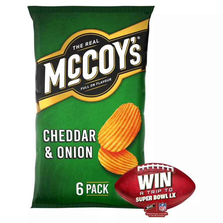 McCoy's Cheddar & Onion Multipack Crisps 6 Pack