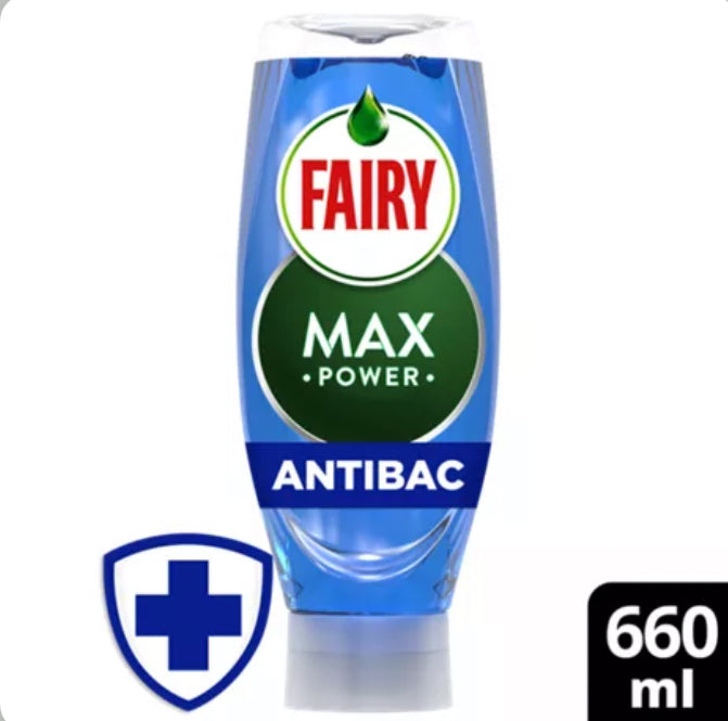 Fairy Max Power Washing Up Liquid Antibacterial 660ML