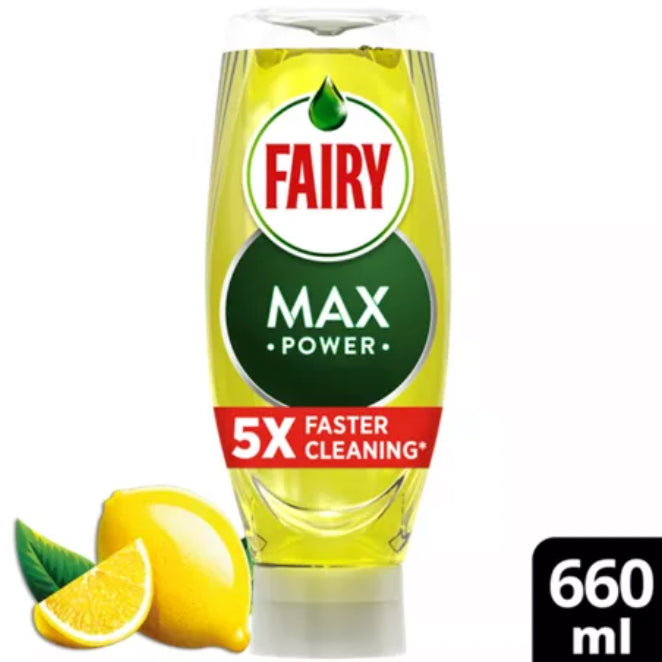 Fairy Max Power Washing Up Liquid Lemon 660ML