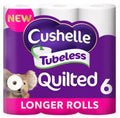 Cushelle Tubeless Quilted Toilet Roll 6 Mega Rolls 50% More Sheets