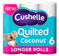 Cushelle Quilted Coconut 50% Longer Lasting Toilet Tissue 6 Equals 9 Regular Rolls