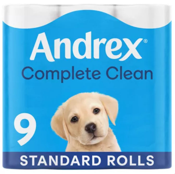 Andrex Complete Clean Toilet Tissue 9 Rolls