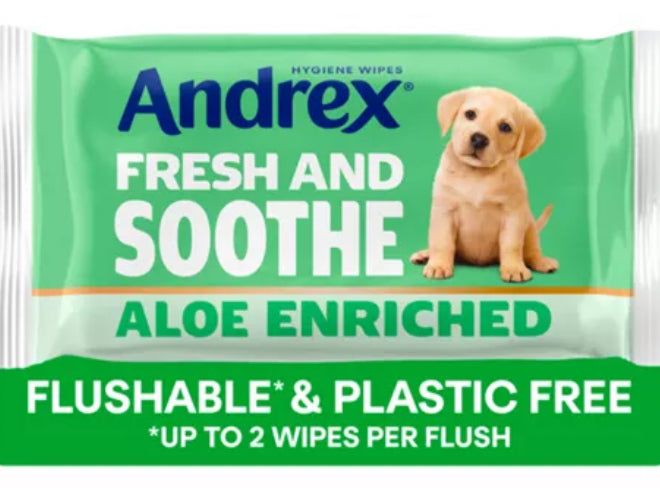Andrex Fresh and Soothe Flushable Hygiene Wipes x36 sheets