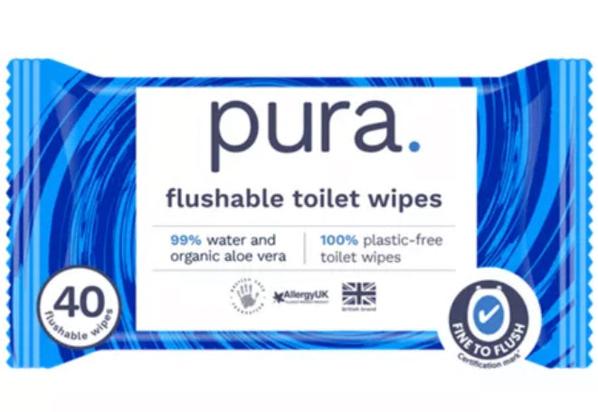 Pura 40 Flushable Toilet Tissue Wipes