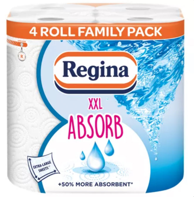 Regina XXL Absorb Kitchen Roll Family Pack 4 Rolls