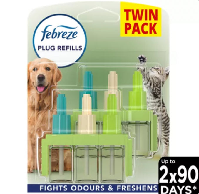 Febreze 3Volution Plug In Air Freshener Refill Twin Pack, Pet Odour Eliminator