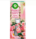 Features Essential Mist glows as it releases fragrant mist, to set an ambience in an instant.. Peony & Jasmine Blossom.. Infused with 2x more essential oils* (*vs existing Air Wick Essential Mist Diffuser Refills)..